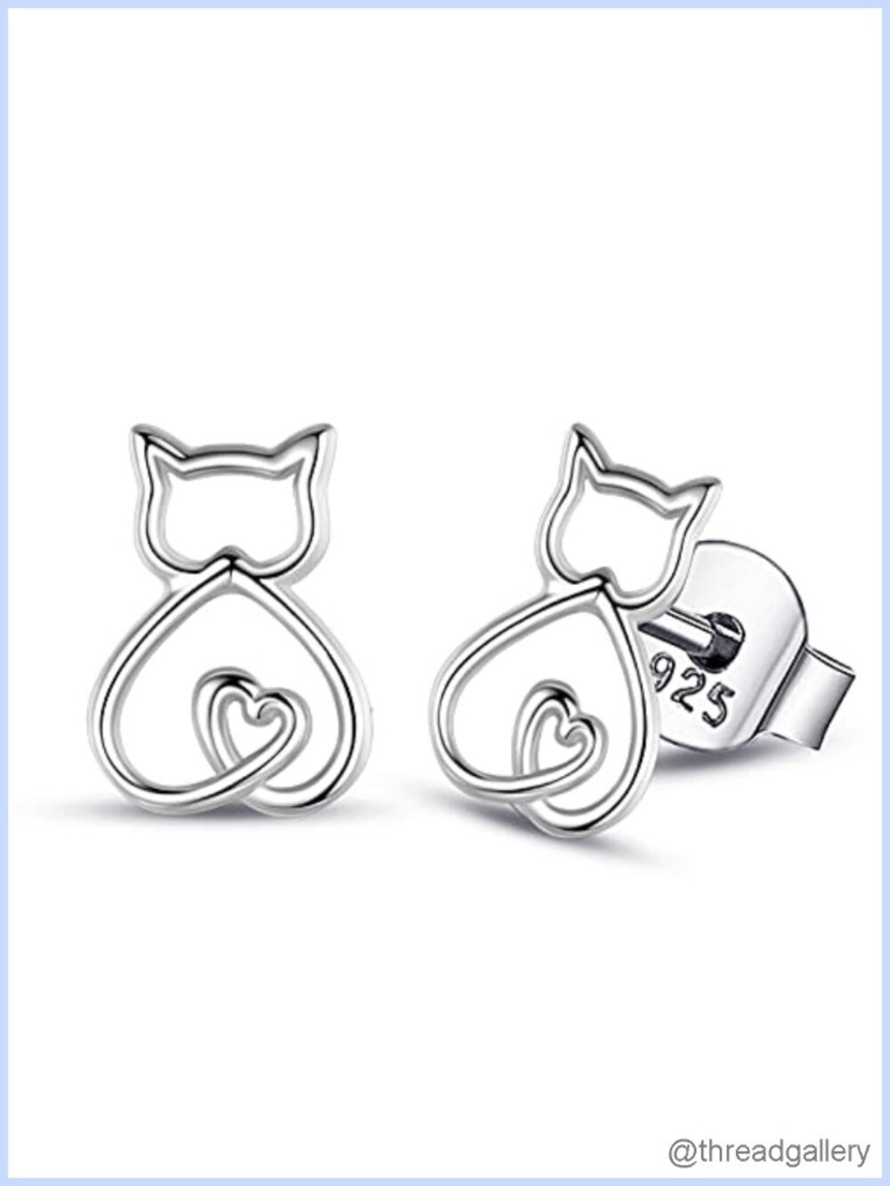 Sterling Silver Cat Frog Mushroom Bunny Stud Earrings Small Gift